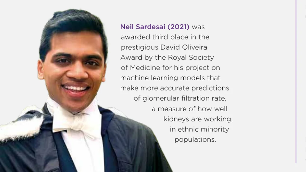 The Old Persean News item on Neil Sardesai’s David Oliveira Award, with a photograph of him in academic dress